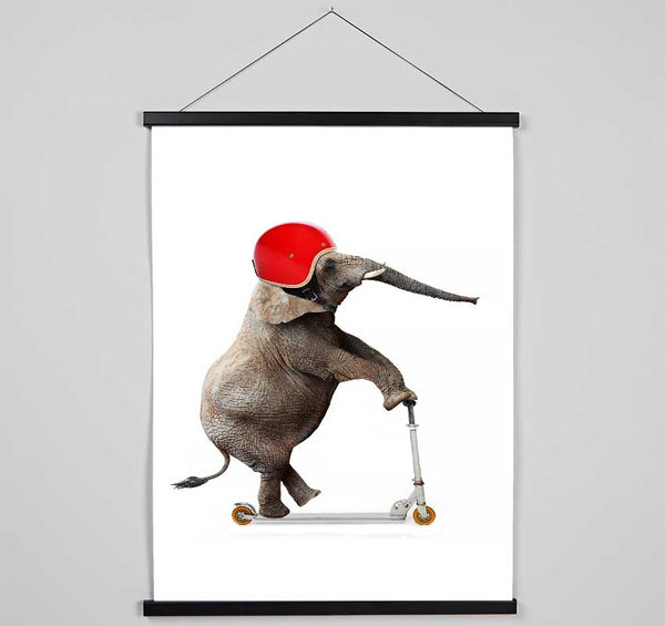 Elephant Scooter Hanging Poster - Wallart-Direct UK