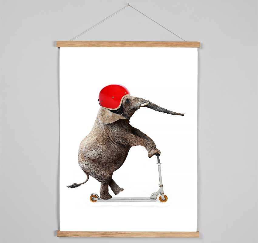 Elephant Scooter Hanging Poster - Wallart-Direct UK