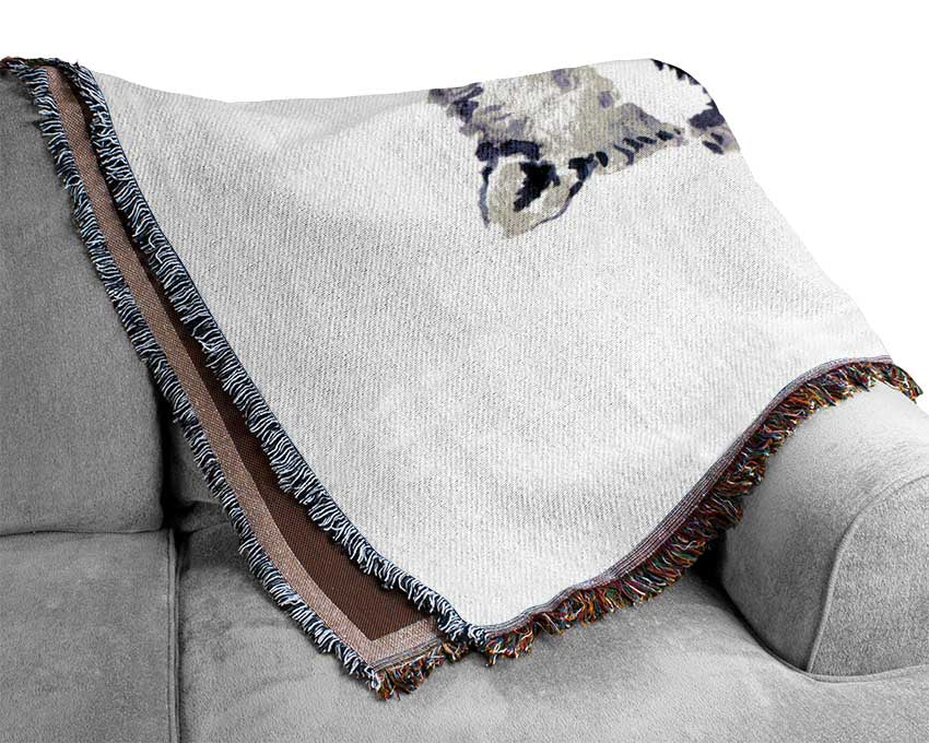 Raccoon Sitting Woven Blanket