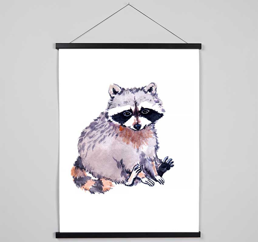 Raccoon Sitting Hanging Poster - Wallart-Direct UK