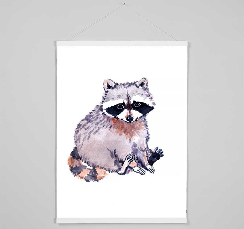 Raccoon Sitting Hanging Poster - Wallart-Direct UK