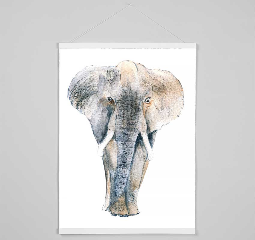 Elephant Drawing Hanging Poster - Wallart-Direct UK