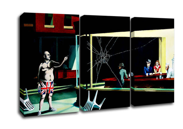 Picture of British Nighthawks 3 Panel Canvas Wall Art