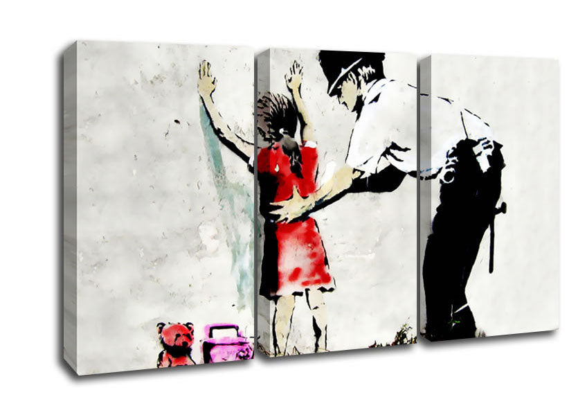 Picture of Copper Frisking Child 3 Panel Canvas Wall Art