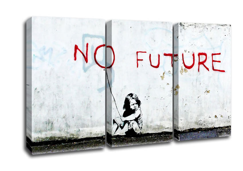 Picture of No Future Balloon 3 Panel Canvas Wall Art