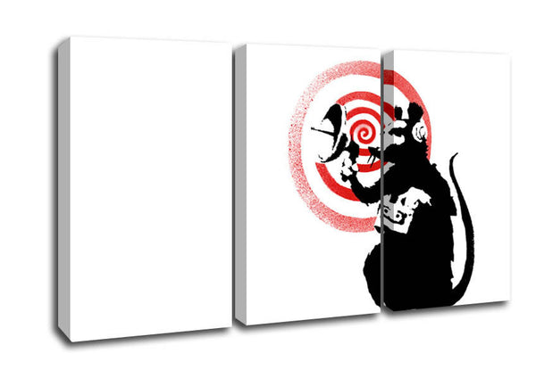 Picture of Radar Rat 1 3 Panel Canvas Wall Art