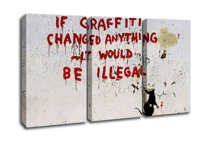 Picture of If Graffiti Changed 3 Panel Canvas Wall Art