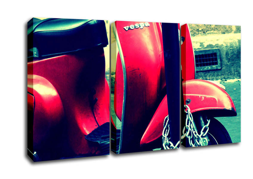 Picture of Vespa 3 Panel Canvas Wall Art