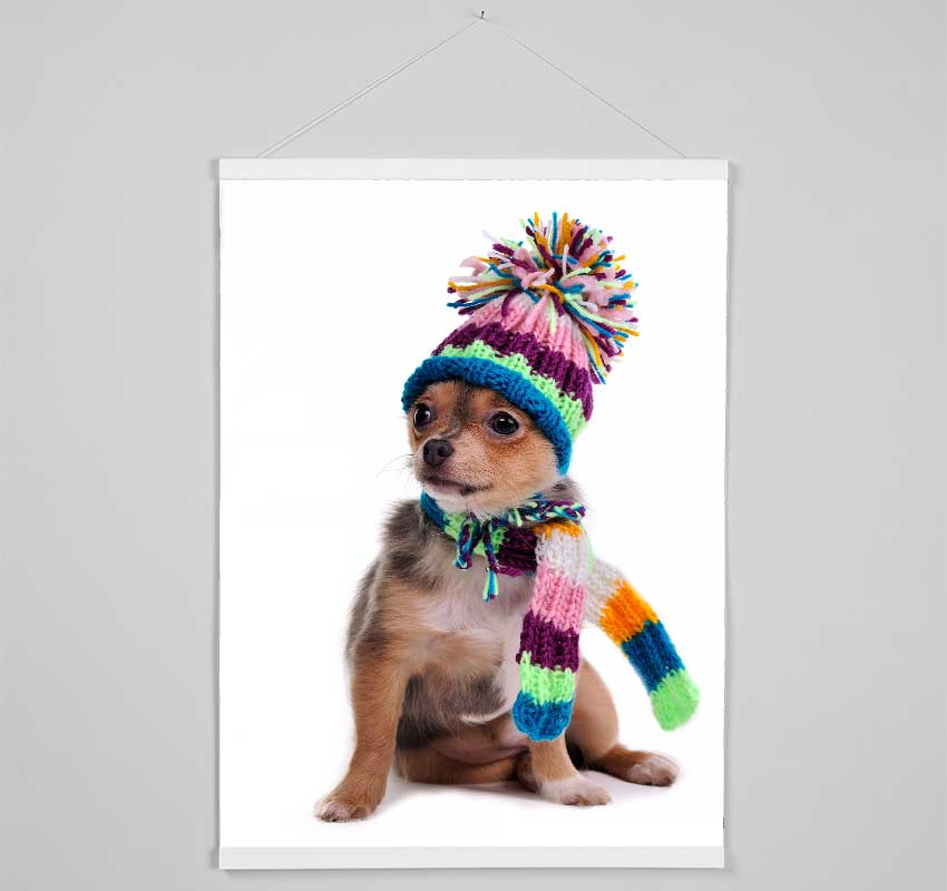 Chihuahua Dog Dressed For Winter Hanging Poster - Wallart-Direct UK