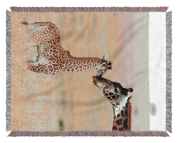 Baby Giraffe Love Woven Blanket