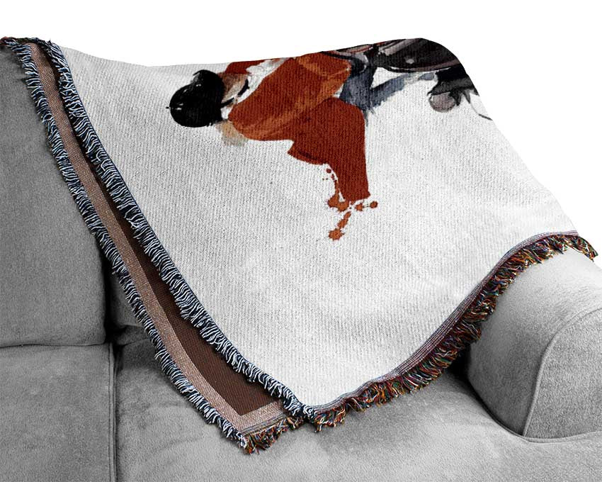 Horse Jumping Woven Blanket