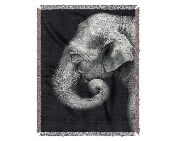 Elephant Face Woven Blanket