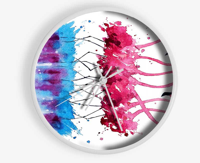 Flamingo Reflections Clock - Wallart-Direct UK