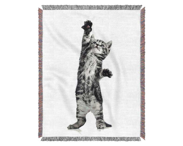 High Five Cat Woven Blanket