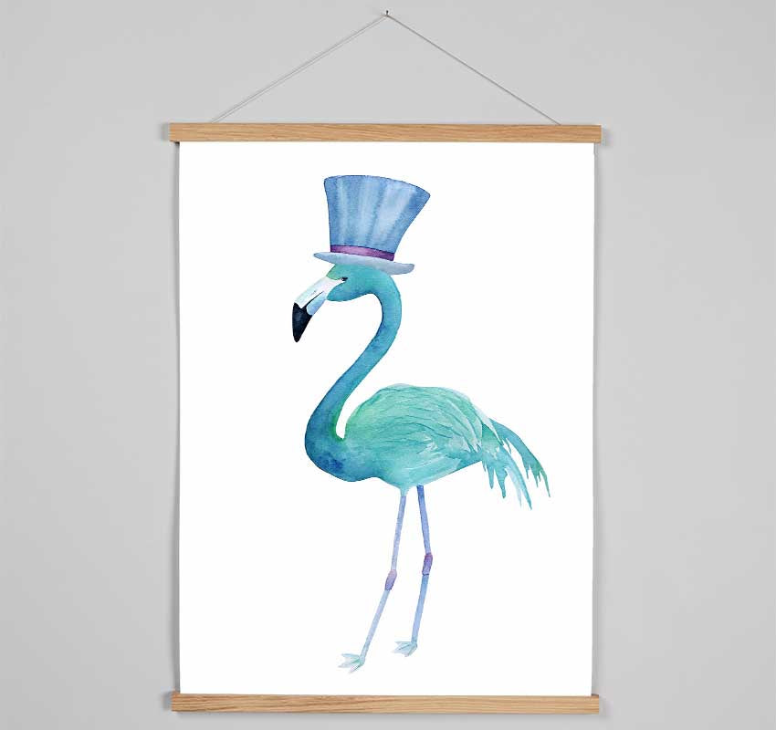 Flamingo Top Hat Hanging Poster - Wallart-Direct UK