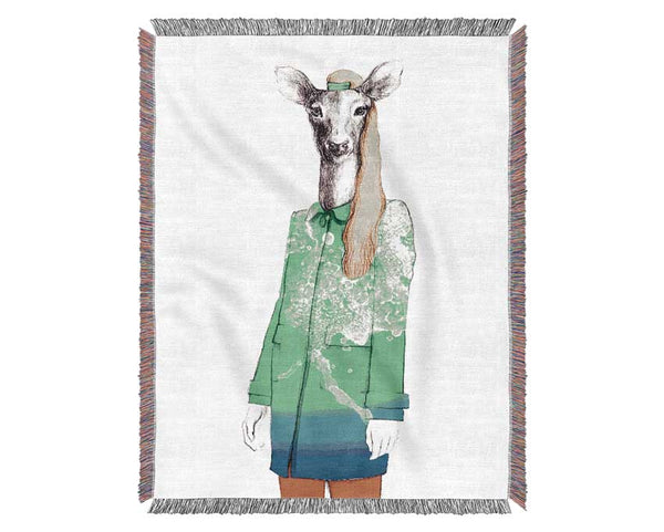 Female Deer Francis Woven Blanket