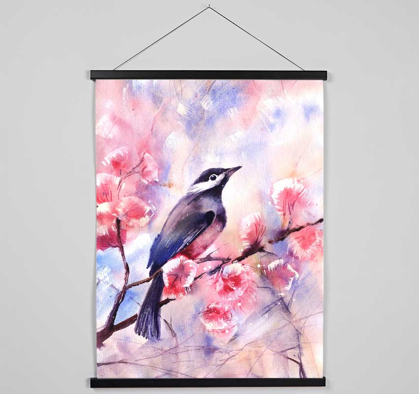 Cherry Blossom Bird Hanging Poster - Wallart-Direct UK