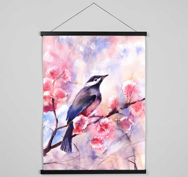 Cherry Blossom Bird Hanging Poster - Wallart-Direct UK