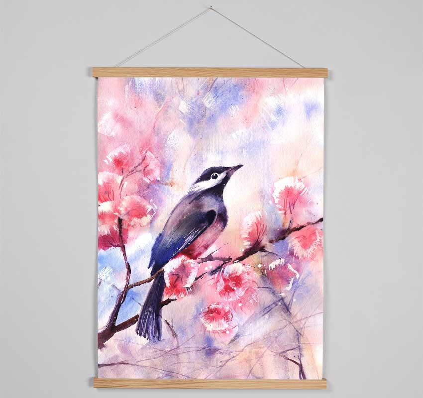 Cherry Blossom Bird Hanging Poster - Wallart-Direct UK