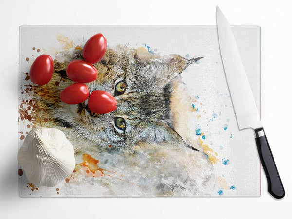 Wild Cat Glass Chopping Board