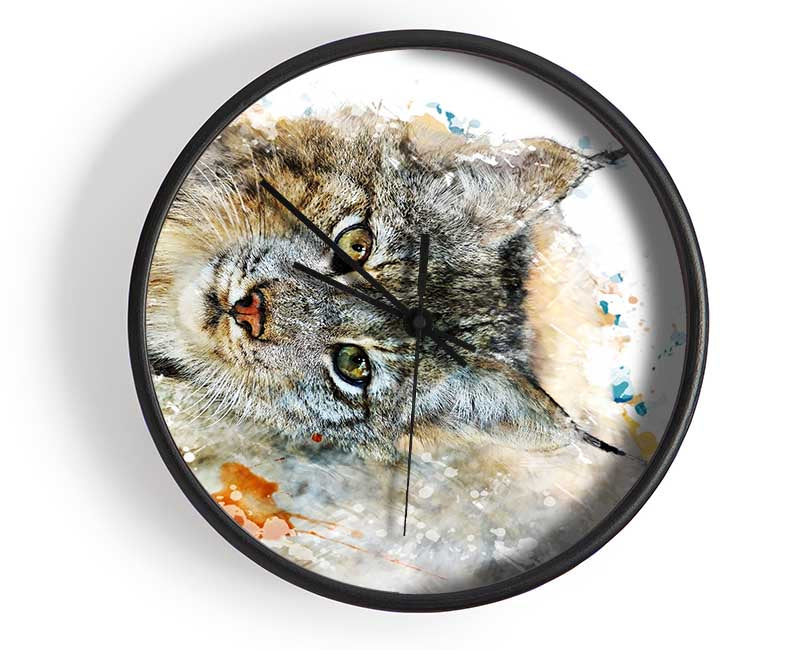 Wild Cat Clock - Wallart-Direct UK