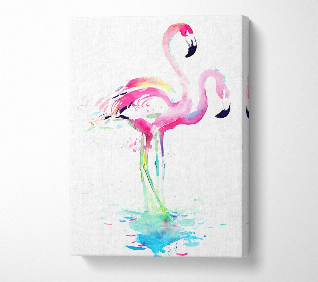 Picture of Flamingo Watercolour Canvas Print Wall Art