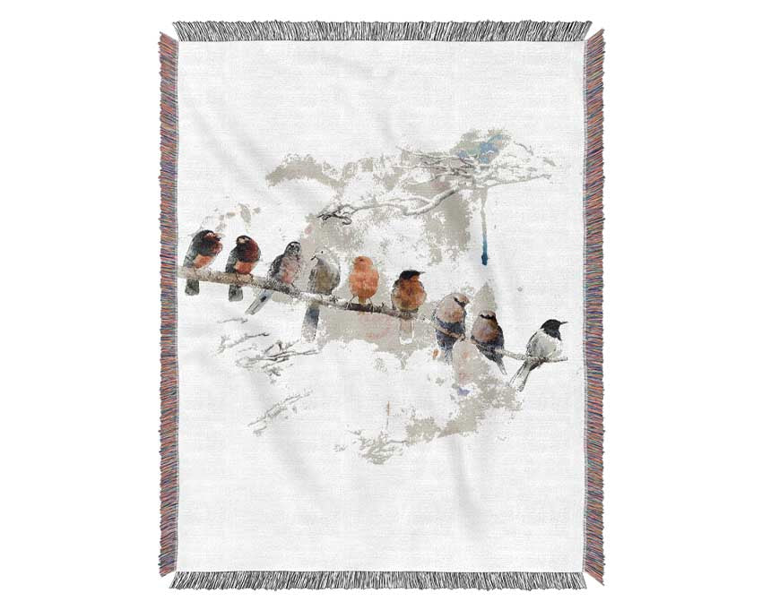 Bird Gossip Woven Blanket