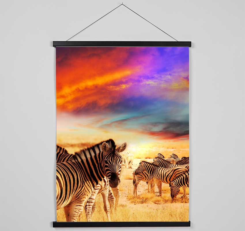 Stunning Zebra Skies Hanging Poster - Wallart-Direct UK