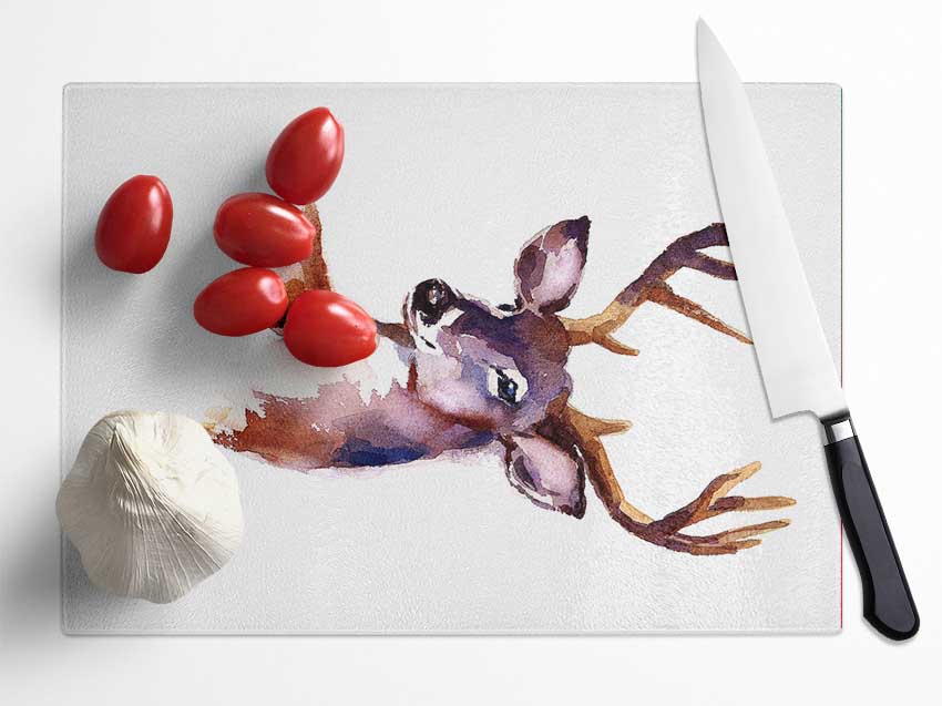 Female Deer Glass Chopping Board