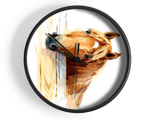 Horse At The Stables Clock - Wallart-Direct UK