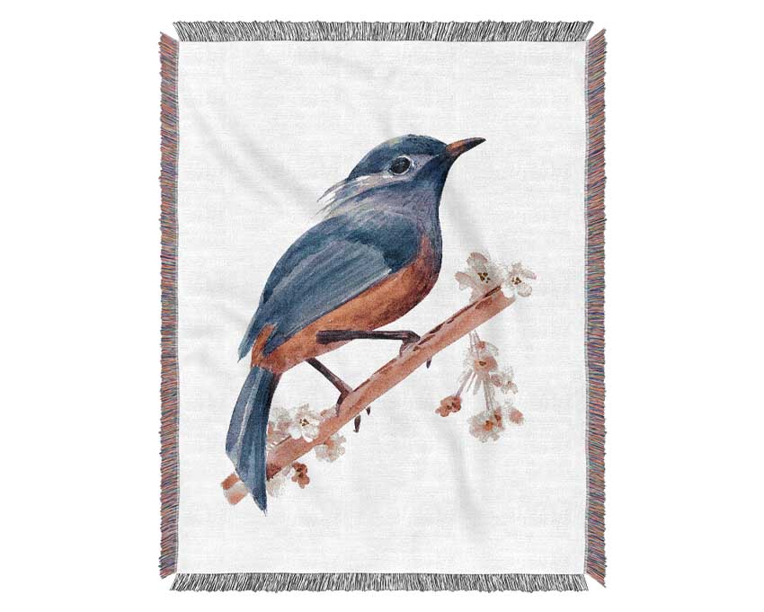 Chaffinch Bird Cherry Blossom Woven Blanket