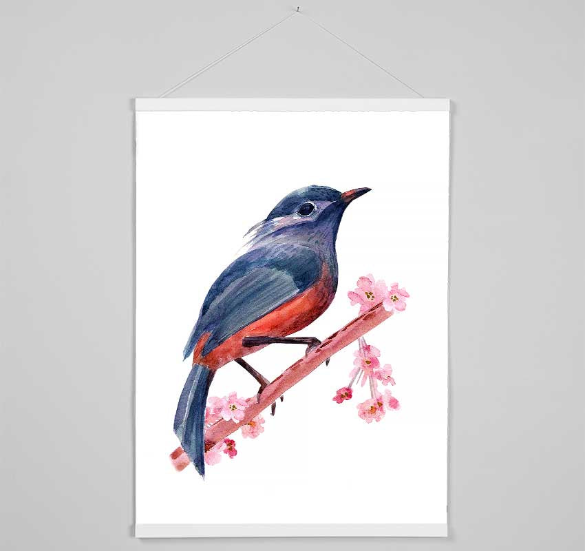 Chaffinch Bird Cherry Blossom Hanging Poster - Wallart-Direct UK