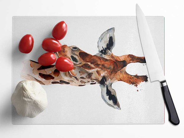 Curious Giraffe Glass Chopping Board