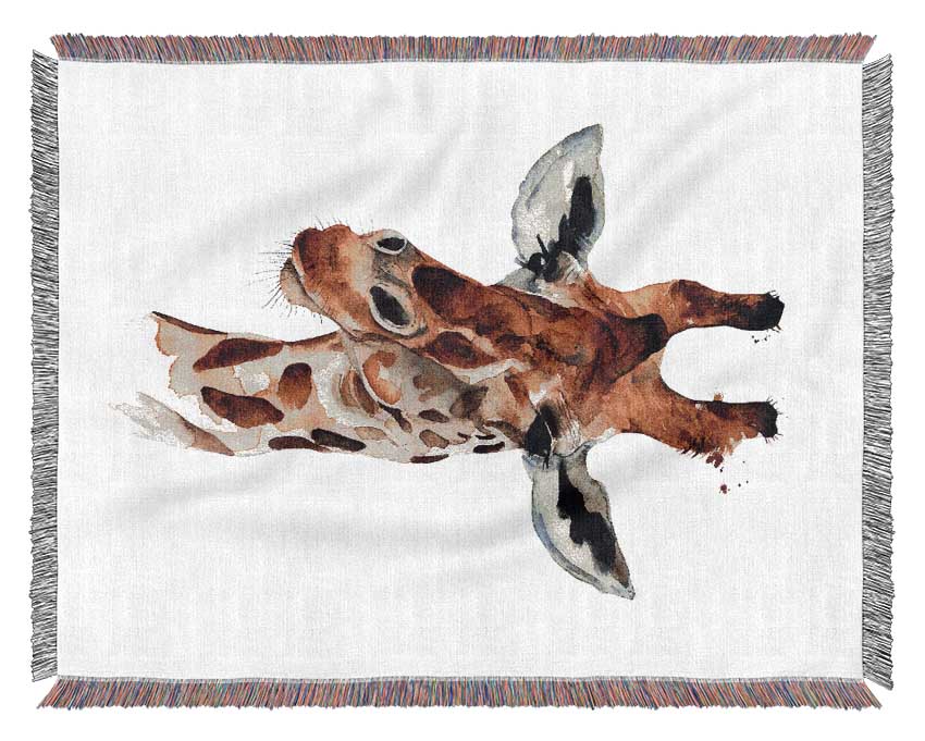 Curious Giraffe Woven Blanket