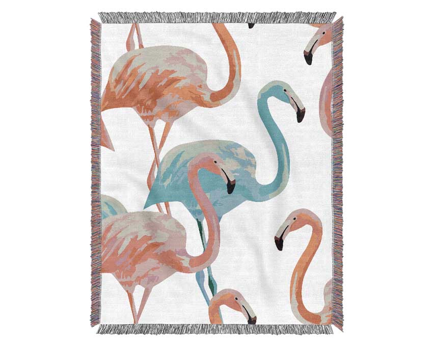 Flamingo Colours Woven Blanket