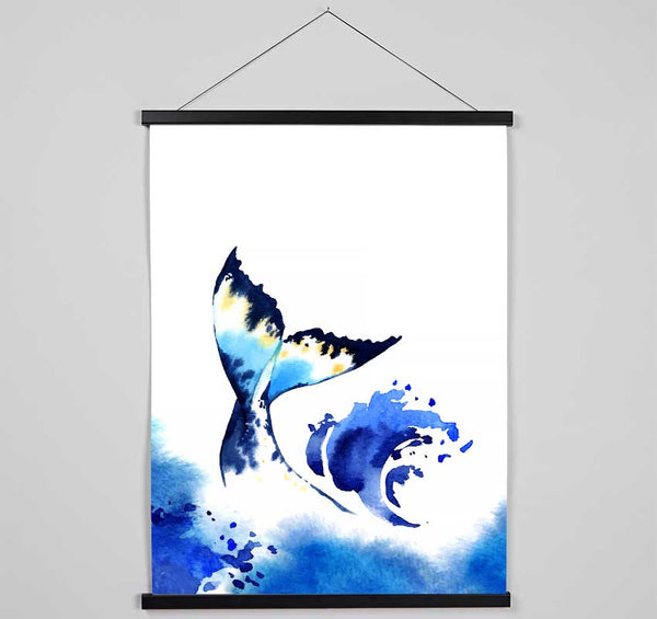 Blue Whale Tail Hanging Poster - Wallart-Direct UK