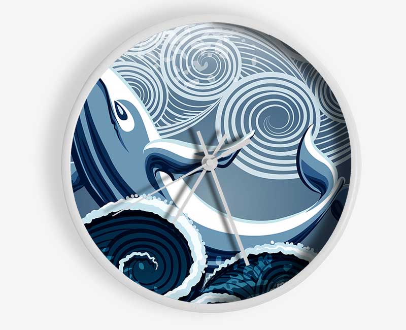 Whale Wave Clock - Wallart-Direct UK