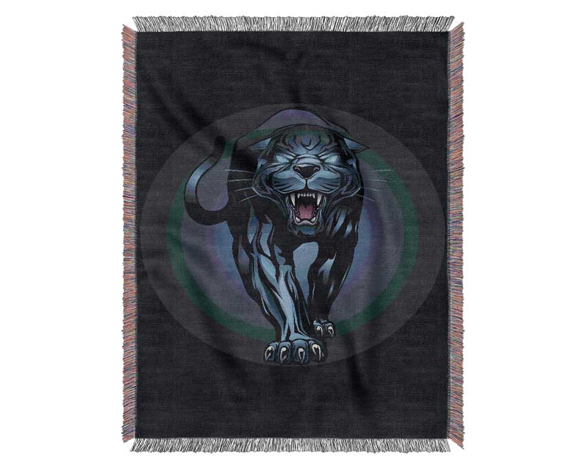 Fierce Panther Roar Woven Blanket