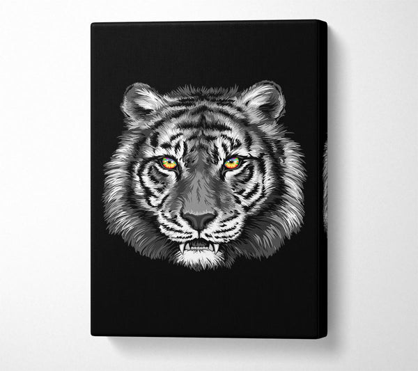 Picture of Orange Eyed Tiger Face Canvas Print Wall Art