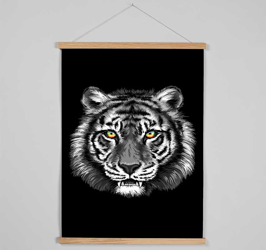 Orange Eyed Tiger Face Hanging Poster - Wallart-Direct UK