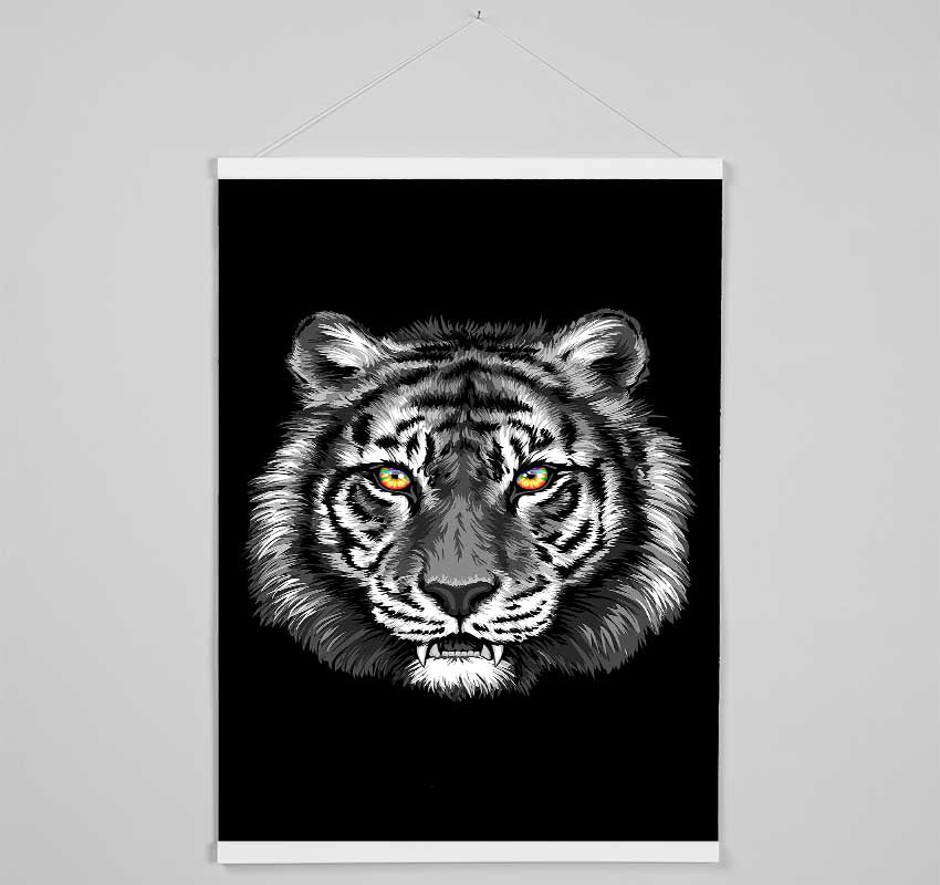 Orange Eyed Tiger Face Hanging Poster - Wallart-Direct UK