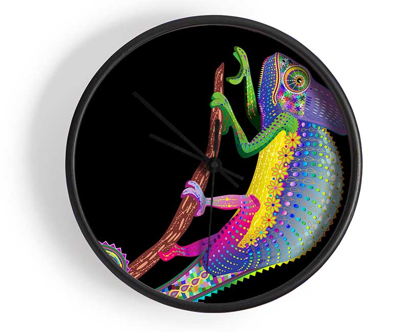 Chameleon Rainbow Clock - Wallart-Direct UK