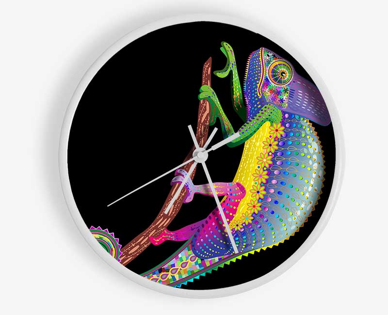 Chameleon Rainbow Clock - Wallart-Direct UK