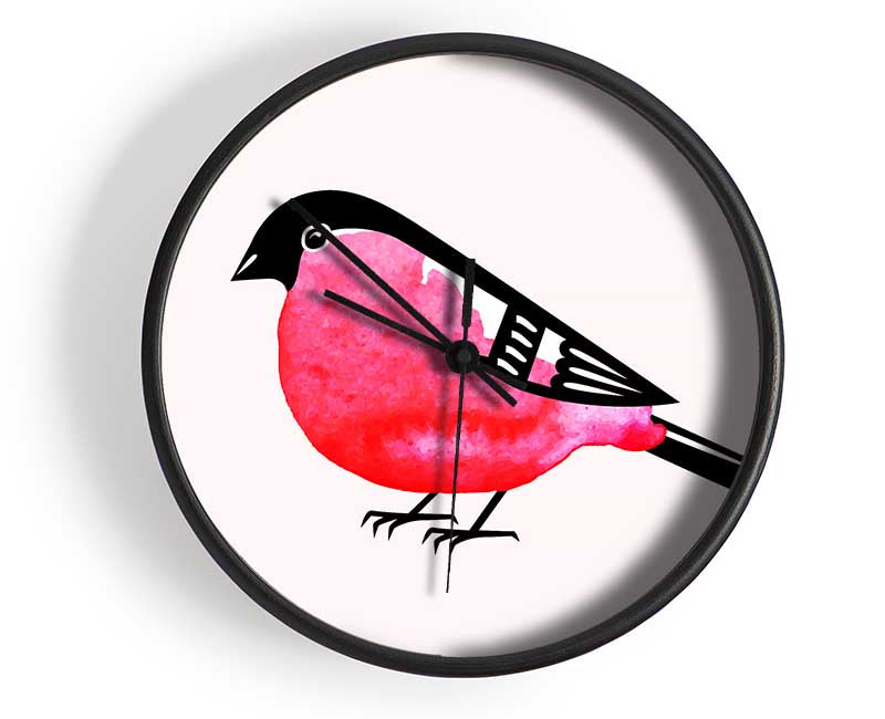 Pink Robin Breast Clock - Wallart-Direct UK