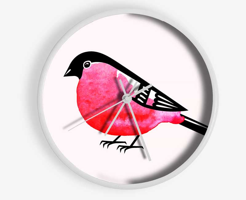 Pink Robin Breast Clock - Wallart-Direct UK