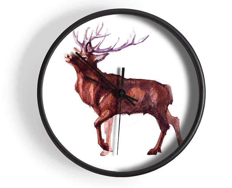 Red Stag Delight Clock - Wallart-Direct UK