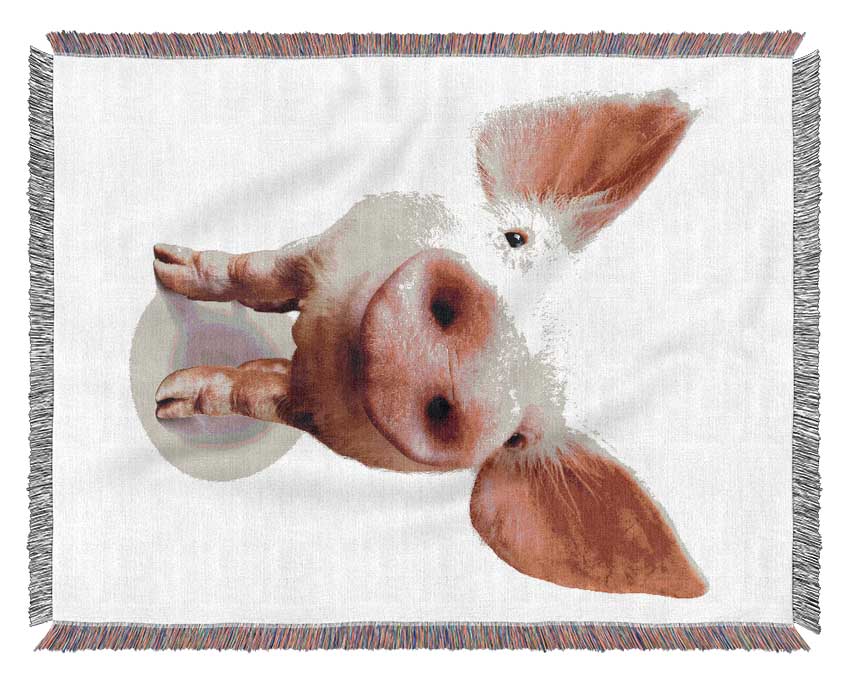 Curious Pig Woven Blanket