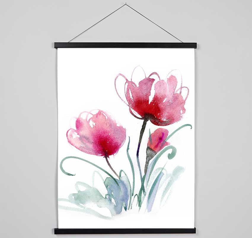 Poppy Stems Hanging Poster - Wallart-Direct UK