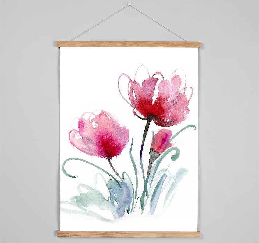 Poppy Stems Hanging Poster - Wallart-Direct UK