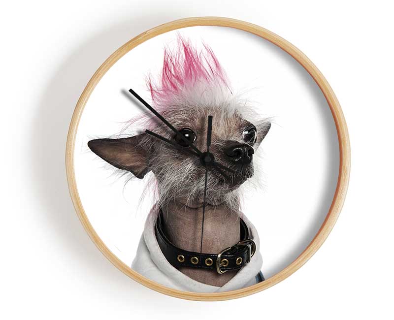 Chinese Crested Punk Dog Clock - Wallart-Direct UK